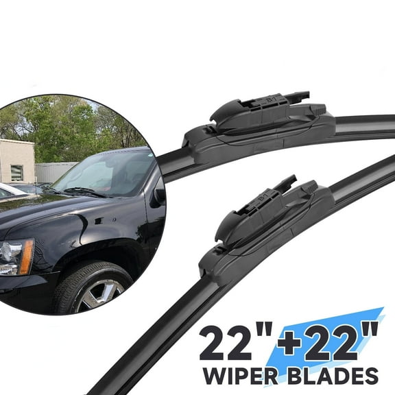 22" 22" Wiper Blades for Chevy Silverado 2013-2008 Silverado 1500/2500HD/3500HD Cadillac Escalade 2008 2007, For All Weather Windshield Window Wiper Blades Set