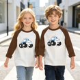 thumbnail image 2 of Ruyang Toddler Girls Boys Long Sleeve Shirts Cartoon Car Printed Kids Raglan Tees Crewneck Pullover Spring Fall Casual Outfits, 2 of 4