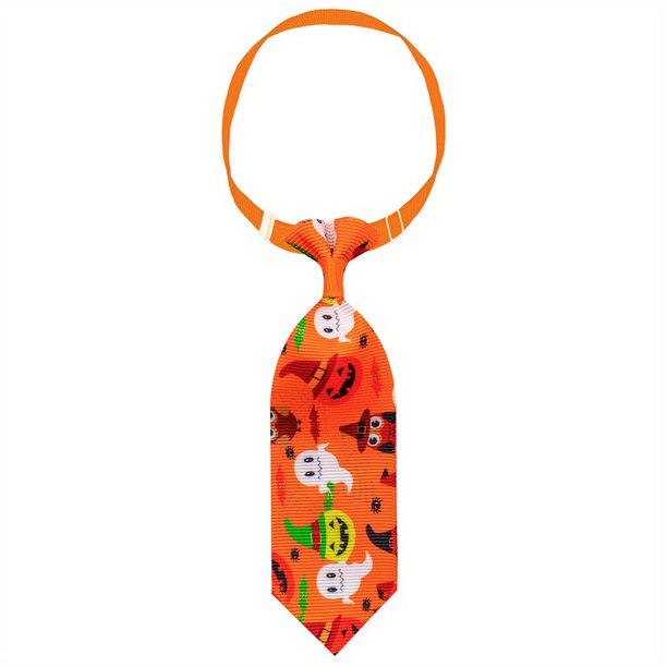 Adjustable Halloween Dog Collar with Pumpkin and Bat Print - Perfect for Spooky Costume Parties and Trick-or-Treating