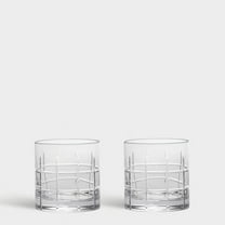 Orrefors Crystal Street Double Old Fashioned Glass Pair - Set of 2