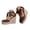 Brown, variant on Women's Espadrille Platform Wedge Sandals Round Closed Toe Ankle Strap Lace up Summer Shoes for Beach Vacation Walking Size 6-10