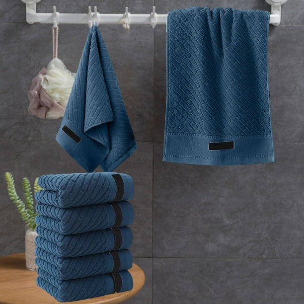 Juego de Toallas de Algodón de Color Liso | 5 Toallas de Baño y Mano | Suaves, Absorbentes y de Secado Rápido | para El Hogar, Baño, Spa y Residencia Estudiantil | 73 X 34 Cm