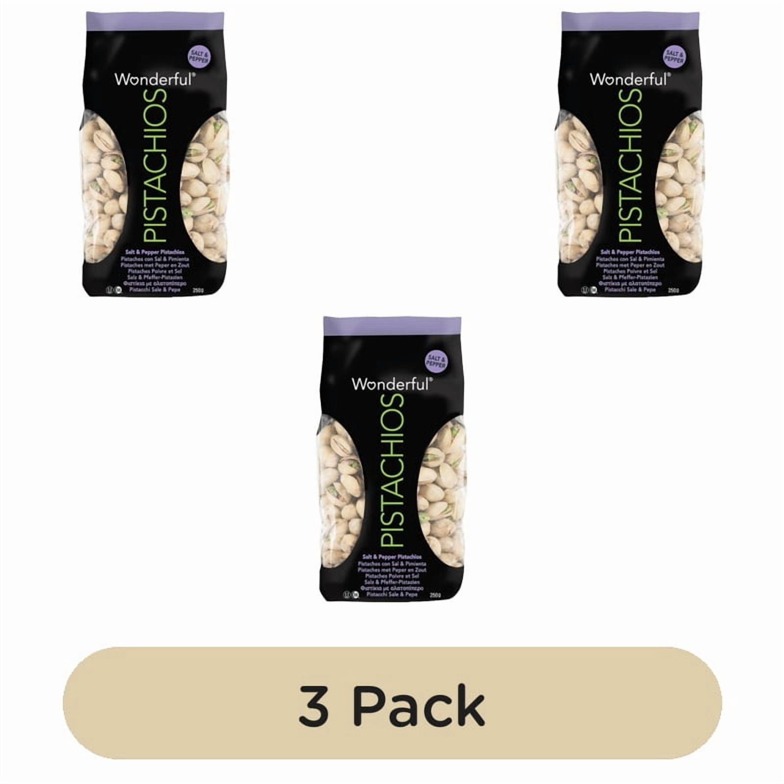 Wonderful Pistachios Salt & Pepper 250g, British Import (Pack of 3)