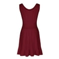 thumbnail image 4 of Meichang T Shirt Dresses for Women 2024 Sleeveless Scoop Neck Ruffle Tiered Mini Dresses Solid Pleated A-Line Dresses Flowy Summer Sundresses Wine XXL, 4 of 5