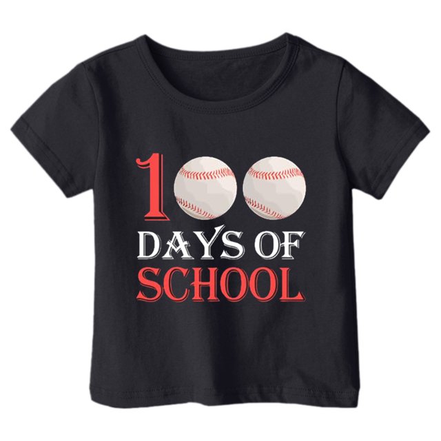 Icvfdpl T-Shirts Filles Rentrée Scolaire, Imprimé Garçon Col Rond Manches Courtes T-Shirt Haut Confortable Quotidien 12-13 Ans