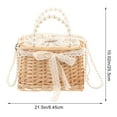 thumbnail image 3 of Bolso de mano de perla tejido tejido tejido de cuerpo cruzado Bag Pearl Tote bolso Bambú tejido para mujeres, 3 of 5