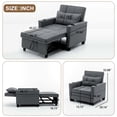 thumbnail image 4 of Aukfa Futon Convertible Sleeper Sofa Chair with USB Ports Cup Holders for Living Room, Dark Gray, 4 of 8
