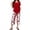 Red, variant on Women's Two Piece Pants Set Short Sleeve Top with High Waist Wide Leg Trousers Summer Outfit for Casual Chic Wear