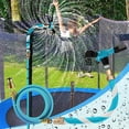 thumbnail image 3 of Aspersor de trampolín para niños, patio trasero, parque acuático, red amigable, juguetes de juego al aire libre, juguetes de verano ajustables, accesorios incluidos, herramienta de derechos, 3 of 5