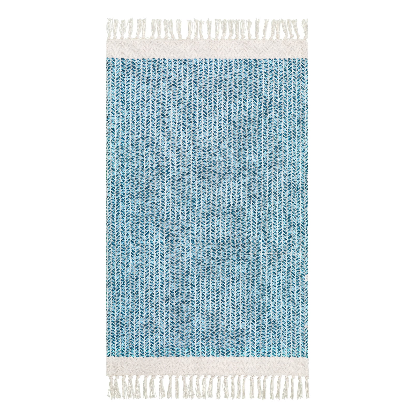 Moynesa 3'x5' Area Rug for Living Room Washable Bedroom Rugs Boho Lightweight Bath Door Mats Woven Entry Rug with Tassels Indoor Non Slip Carpet for Dining Bedroom Camper RV Gifts, Blue