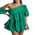 thumbnail image 3 of Summer Mini Dress with Short Puff Sleeves and Tiered Design, 3 of 5