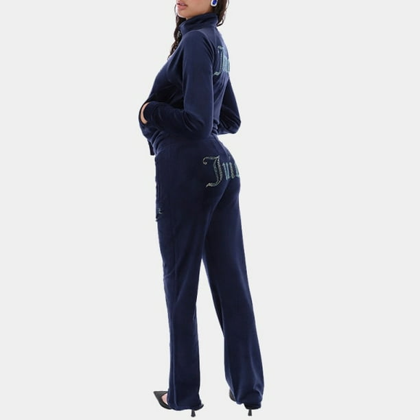 Velvet Two Piece Womens Light Blue Tracksuit Set With Zipper Couture Coture  Sweatsuits For Casual Sport And Fashion From Fashion0520, $43.42