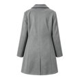thumbnail image 6 of Chiccall Women Winter Wool Coat Notch Lapel Mid Long Peacoat, 6 of 8
