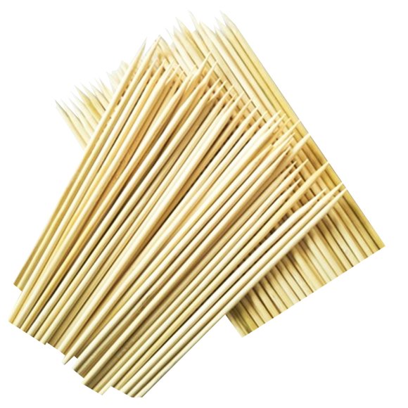 100Pcs 3mmx25cm Disposable Bamboo Paddle Pick Skewers Roasting Sticks Food Picks for BBQ Use