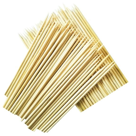 Monyance Bamboo Paddle Pick Skewers 100Pcs 3mmx25cm Disposable Bamboo Paddle Pick Skewers Roasting Sticks Food Picks for BBQ Use(9.84X0.12X0.12Inches)