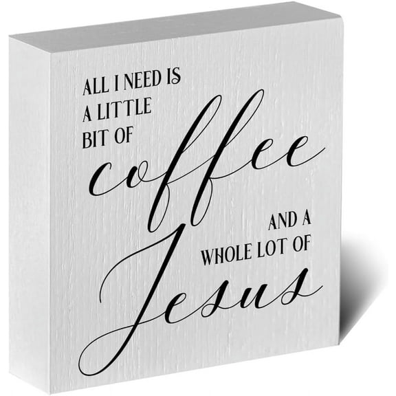 5x5 IN Christian Coffee Table Decor Rustic Desk Decor Coffee Station Accessories Coffee Bar Sign Farmhouse Wooden Box Sign Coffee Shop