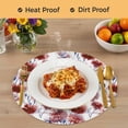 thumbnail image 4 of Red Floral Round 13 Inch Placemats Set of 6, Vintage Cornflower Leaves Rustic Plants HeatResistant Non Slip Place Mats for Dining Table, Wipeable Braided Kitchen Table Mats for Housewarming, 4 of 9