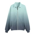 thumbnail image 4 of Women's Gradient Color Lapel Collar Zip Front Sweatshirt Jacket with Pockets,Lightweight Oversized Long Sleeve Casual Top,Sporty Style Pullover for Spring Fall Seasons and Daily Comfort Wear, 4 of 4
