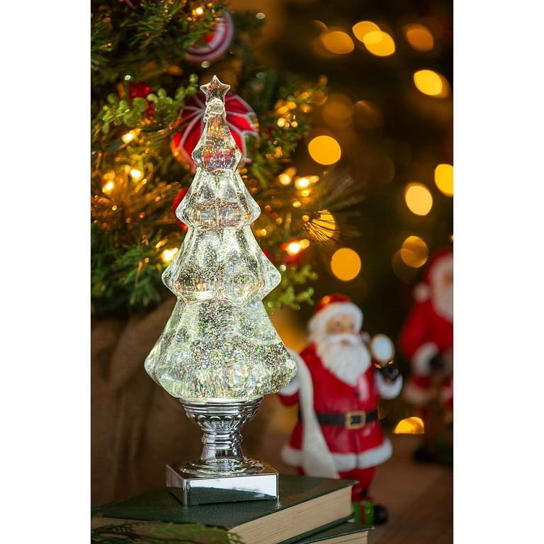 Raz Set of 3 Lighted Iridescent Glass Tree Christmas Decoration