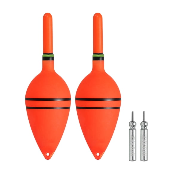 0.5oz Lighted Fishing Slip Bobbers EVA Light Up in Red Fishing Float with Battery, 2 Pack