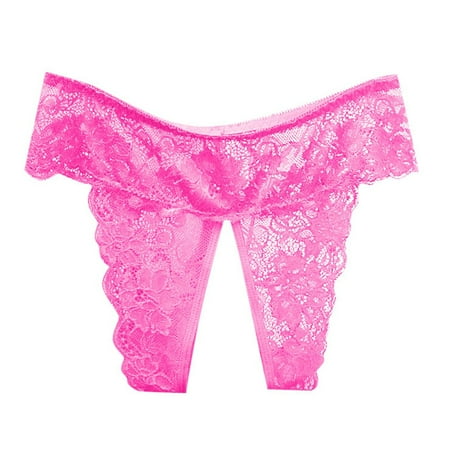 Midwennn Sexy and Seductive Women s Panties Open Crotch Plus Size Low Waisted Spicy Lace Flirtatious Triangle Panties Womens Trunks Underwear