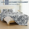 thumbnail image 5 of Cozylore Faux Fur Throw Blanket for Bed Luxury Fluffy Thick Bubble Blanket Warm Cozy Throw for Bedroom Living Room, 90" x 108", Tie-Dye Gray, 5 of 6