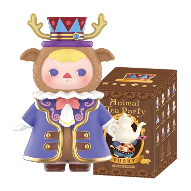 Juego de 3 piezas Blind Box Figures POP MART PUCKY Animal Tea Party