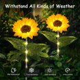 thumbnail image 2 of Luces solares para exteriores, decoración de jardín, paquete de 4 luces solares para jardín con girasol más grande y LED brillante, decoraciones impermeables para patio, luces solares decorativas, 2 of 5