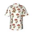 thumbnail image 2 of Picia Mushroom Gentle Cotton Regular Fit Short Sleeve Casual Hawaiian Shirt for Men-Large, 2 of 9