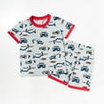 thumbnail image 2 of eczipvz 3t Summer Clothes Boy Toddler Baby Boy Clothes Shorts Set Dinosaur Print Shirt Short Sleeve Top Solid Shorts Summer Outfit Red 3-4 Years, 2 of 7