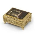 thumbnail image 1 of Ornate Gold Engraved Ornament Body with Glass Panel Top 30 Note Music Box - God Bless America, 1 of 2
