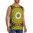 thumbnail image 2 of Uemuo Yellow Mandala Pattern Men's Sleeveless T-Shirt,Muscle Athletic Tank Top, Moisture-wicking Quick-dry Breathable Classic Tee Top for Gym Run Outdoor Sports-Medium, 2 of 8