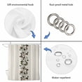 thumbnail image 4 of Botanical Flowers Shower Curtain, Waterproof Shower Curtains for Bathroom, Farmhouse Floral Beige Wooden Grain Washable Fabric Bathtub Curtain Set Bath Decor with 12 Hooks 48"x72", 4 of 8