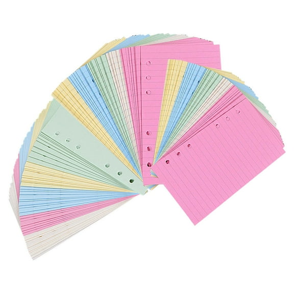 Tineasur Notebook Refills Assorted Color 6 Holes Smooth Writing Loose-Leaf Paper Inserts