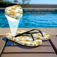 thumbnail image 3 of Psesaysky Women's Flip Flops with Yellow Flowers Shower Bathroom Non-Slip House Sandals Comfort Lightweight Pool and Beach Sandals Open Toe Flip Flops for Summer Black Strap Size 6.5, 3 of 7