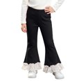 thumbnail image 3 of Rvasteizo Girls Flare Pants Cotton Fabric Lace Hem Outdoor Casual Long Pants for Kids 1-11Y 10 Years, 3 of 5
