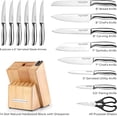 thumbnail image 2 of 15-Piece Stainless Steel Kitchen Knife Set with Built-in Sharpener – Ultra Sharp, Rust-Resistant Knives in Natural Wood Block, 2 of 6