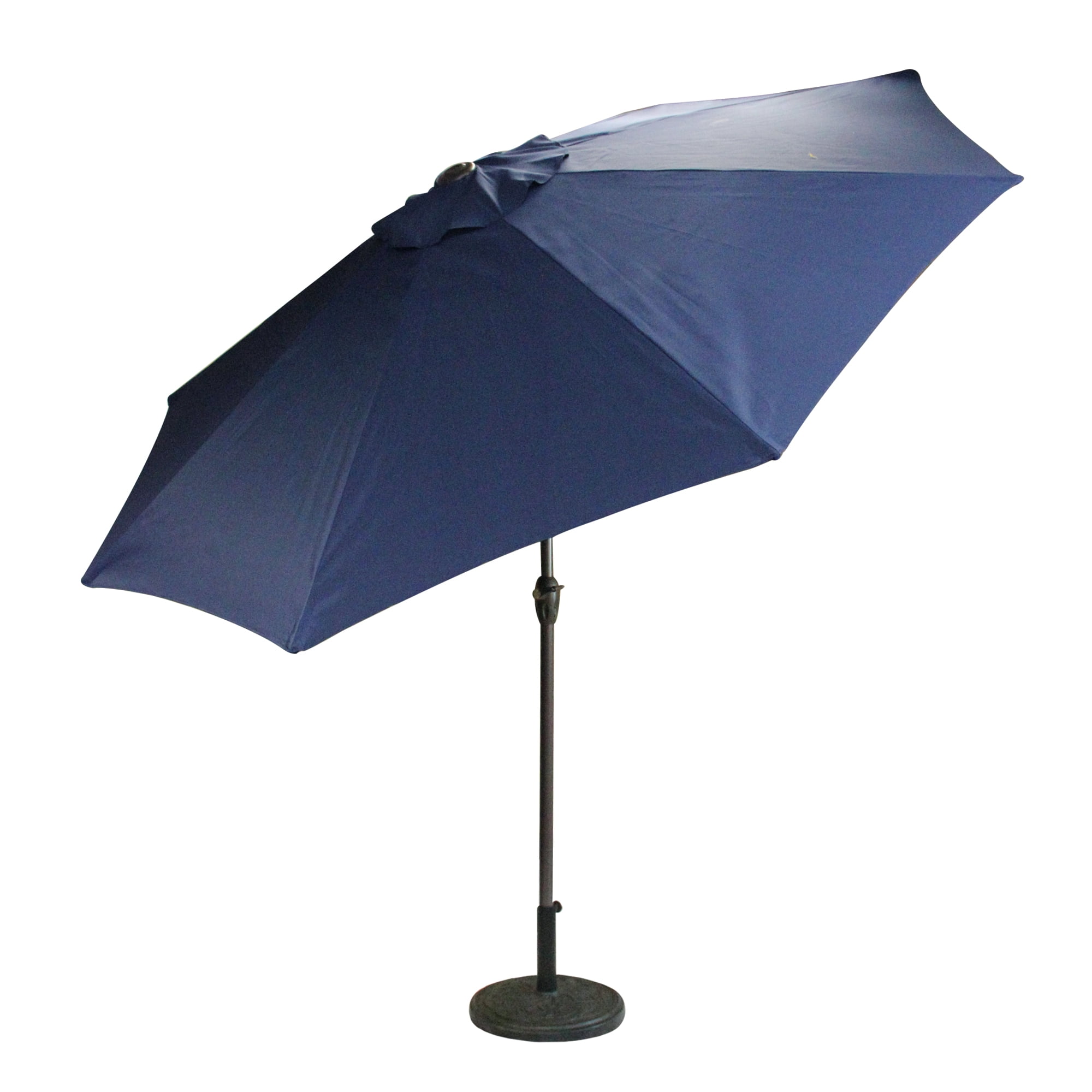 8ft Outdoor Patio Market Umbrella With Hand Crank And Tilt Navy Blue Walmart Com Walmart Com