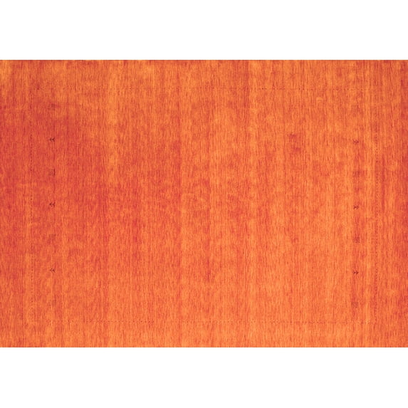 Ahgly Company Indoor Rectangle Abstract Orange Contemporary Area Rugs, 5' x 7'