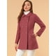 thumbnail image 4 of Abrigo Largo De Invierno Con Cuello Peter Pan Y Doble Botonadura Para Mujer Rosa oscuro M, 4 of 6