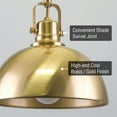 thumbnail image 2 of Kira Home Belle 9" Gold Pendant Light with Dome Shade, Petit Retro Metal Gold Hanging Light, Cool Brass, 2 of 7