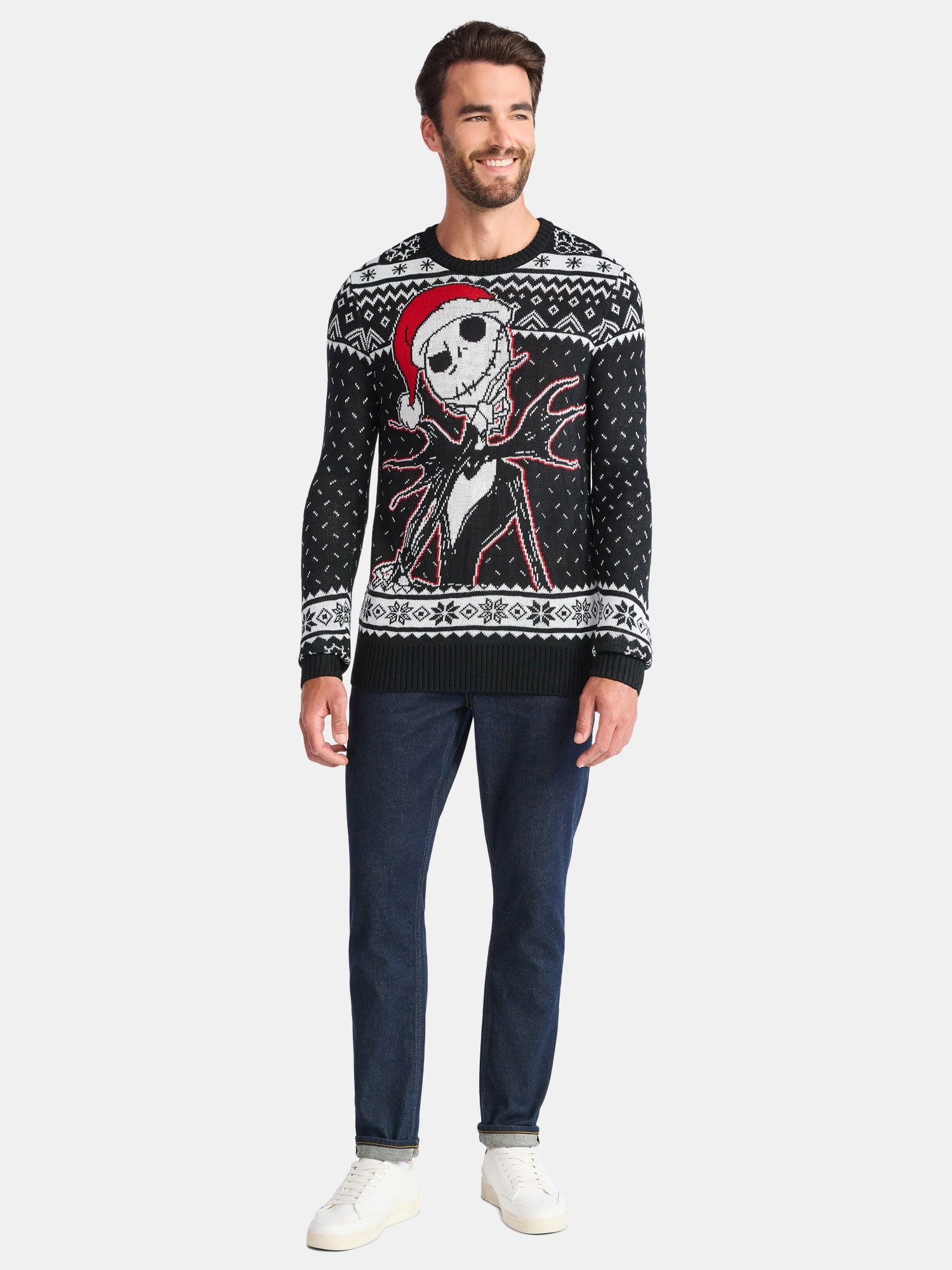 Disney Nightmare Before Christmas Men's and Big Men's Holiday Sweater Ugly Sweater, Sizes XS-3XL