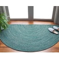 thumbnail image 2 of SAFAVIEH Braided Gino Distressed Machine Washable Reversible Area Rug, Teal/Green, 2'6" x 5' Half Moon, 2 of 12