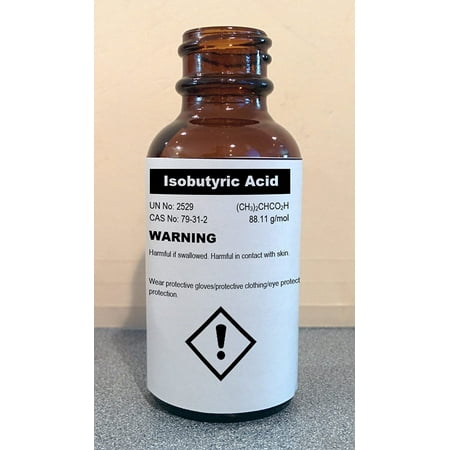 Isobutyric Acid High Purity Reagent 30mL (1 fl oz) in Glass Bottle