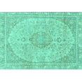 thumbnail image 1 of Ahgly Company Machine Washable Indoor Rectangle Abstract Turquoise Blue Modern Area Rugs, 5' x 8', 1 of 4