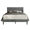 thumbnail image 3 of Home Design Osceola Queen Luxurious Corduroy Upholstered Panel Bed Framefor Adult, Gray, Easy Assembly, Box Spring Required (Sold Separately), 3 of 12