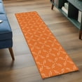thumbnail image 4 of 2x6 Kitchen Runner Rug, Orange Morocco Non-Skid Rubber Backing Large Rectangle Rugs - Living Room Bedroom Home Office, Geometric Leaf Diamond Lattice Abstract Indoor Floor Mat Carpets Washable Rug, 4 of 9