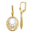 thumbnail image 1 of Quality Gold TH922 14K Two-Tone Polished Leverback Earrings, 1 of 1