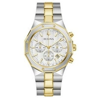 Bulova Prestige Men's Quartz White Dial Stainless Steel Watch 98B450