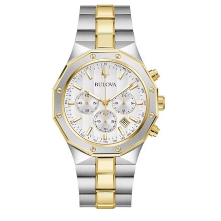 Bulova Prestige Men's Quartz White Dial Stainless Steel Watch 98B450